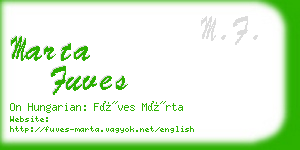 marta fuves business card